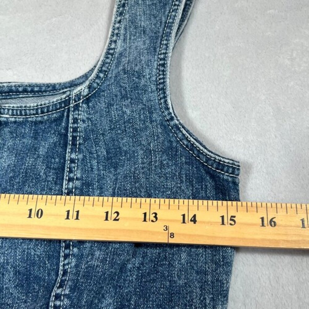 Jordache Vtg Dress Womens XS Blue Jean‎ Denim Button Front Mini Dark Acid Wash - Picture 6 of 8